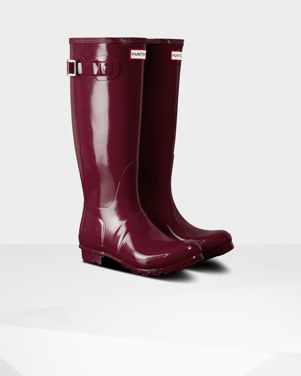 Hoge Regenlaarzen Dames - Hunter Original Gloss - Rood - 90SQPYCWB